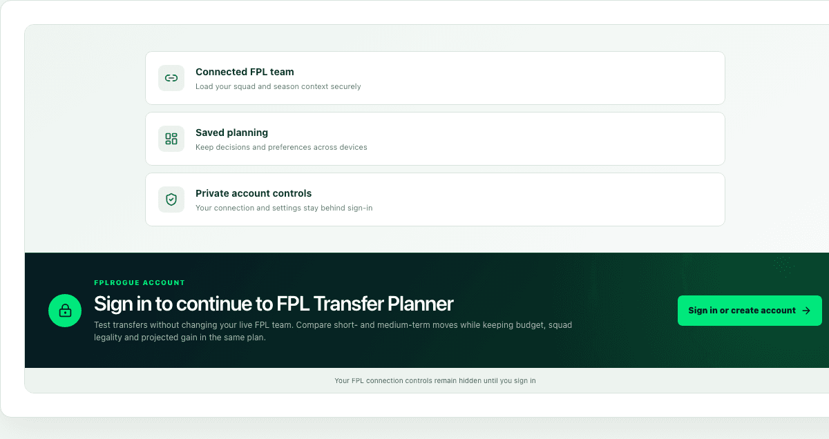 FPL Transfer Planner interface preview